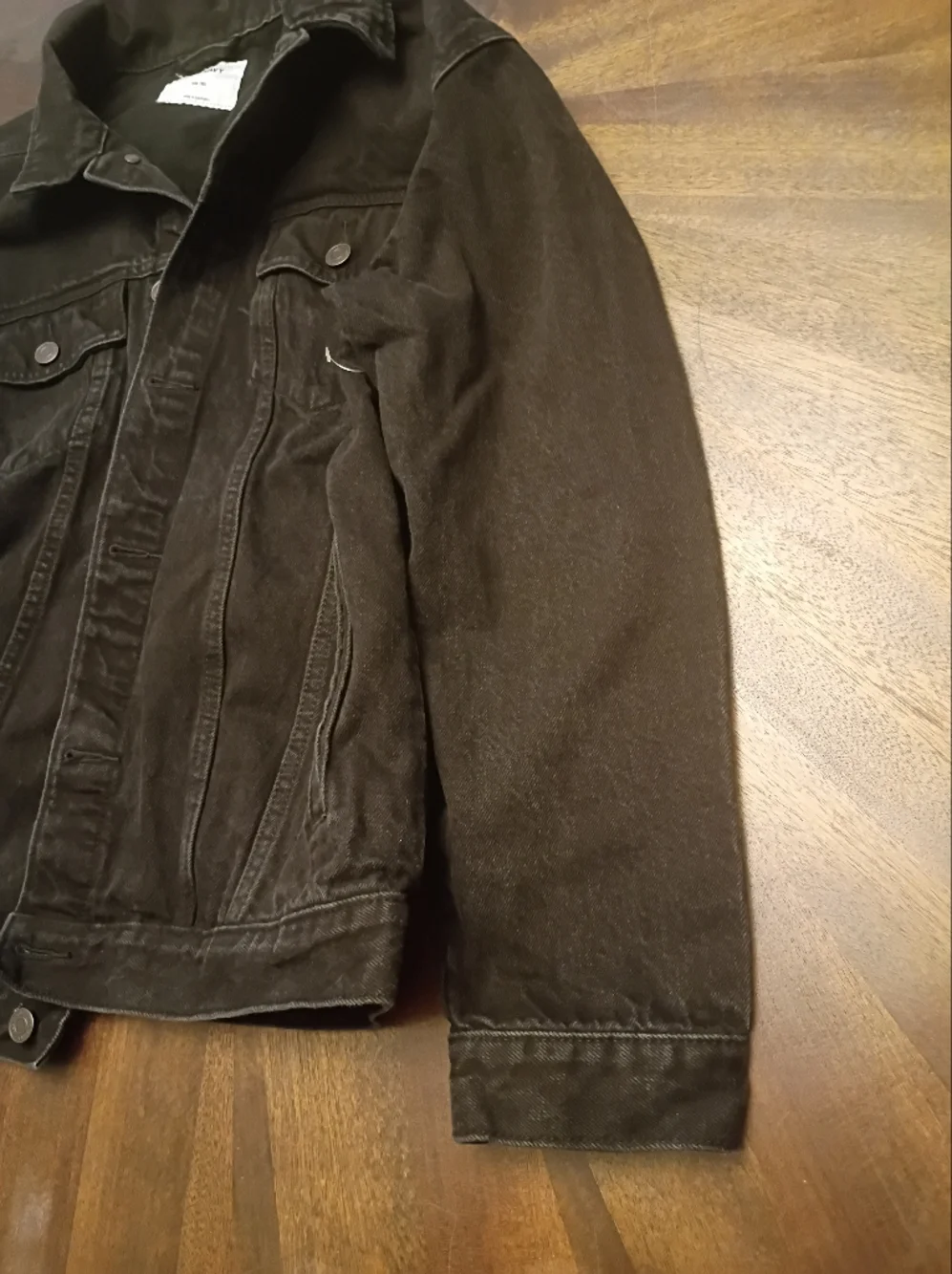 Old Navy Boys Black Denim Trucker Jacket XXL 18 Button Front Jean Jacket